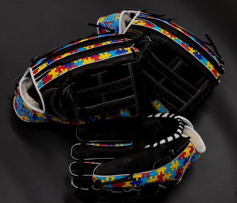 GS Sports Signature Series Laced H Web Ball Glove - Autism Snakeskin with Black Leather