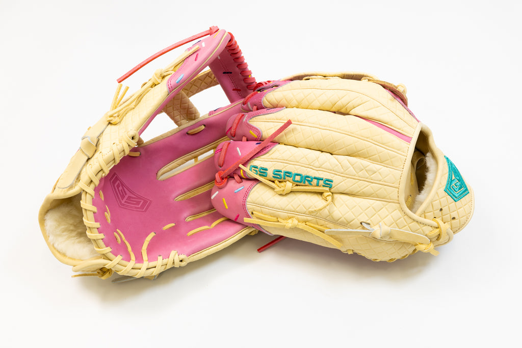 GS Sports Pro Series H Web Ball Glove - Blonde Waffle Ice Cream
