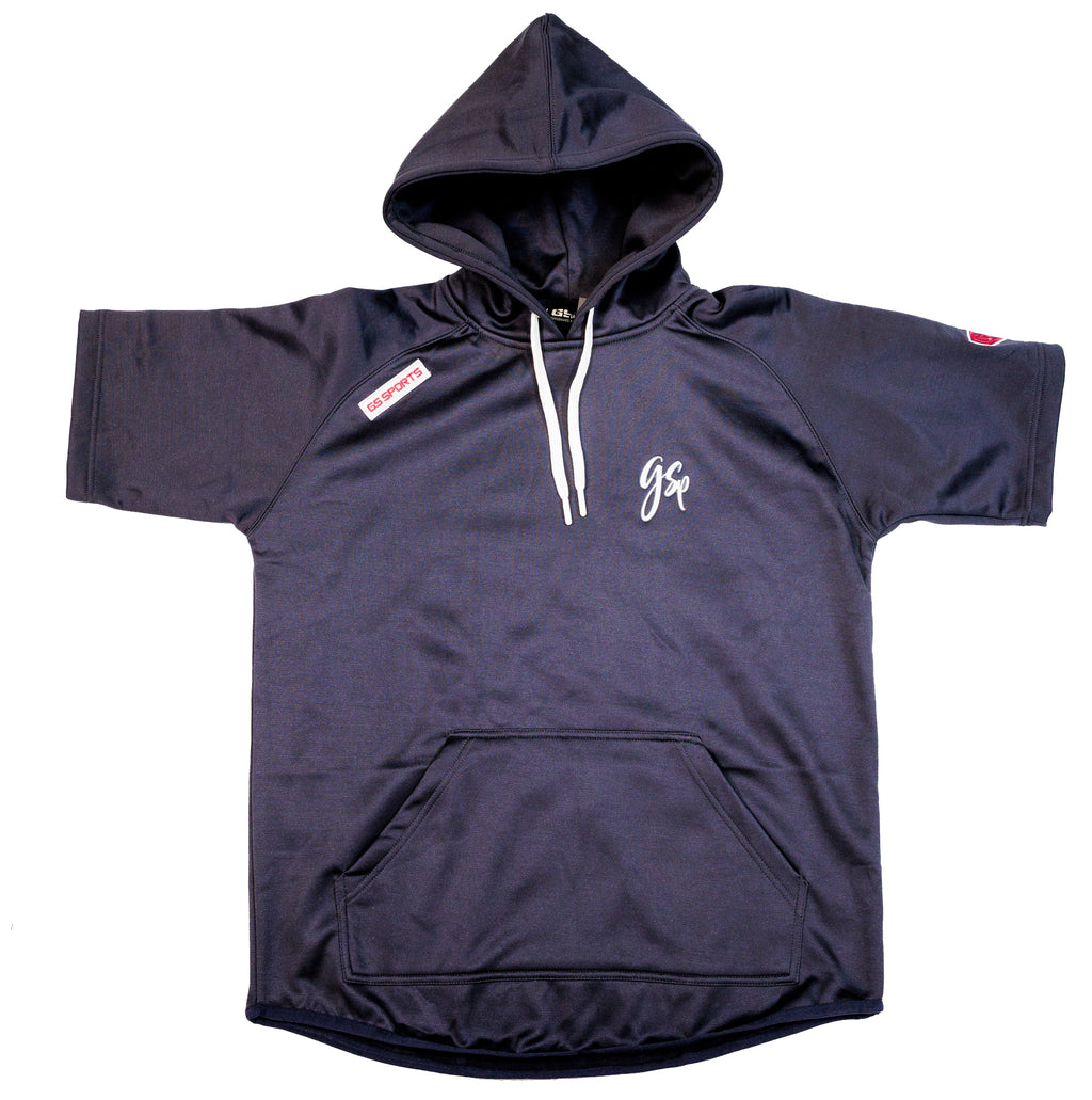 GSP Script Short Sleeve Fleece Hoodie - Navy