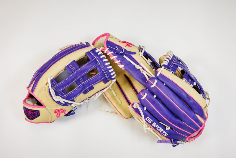 GS Sports Signature Series H Web Ball Glove - Purple Blonde