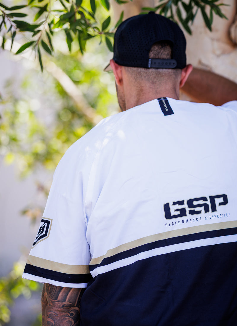 GS Sports SS 1/4 Zip BP Jacket - White / Black