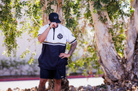 GS Sports SS 1/4 Zip BP Jacket - White / Black