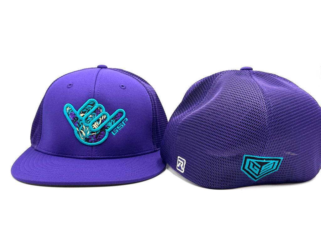 GS Sports Shaka Floral PTS20M Hat - Purple with Teal