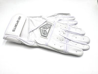 GS Sports Apex V2 Premium Leather Batting Glove - White Chrome Silver