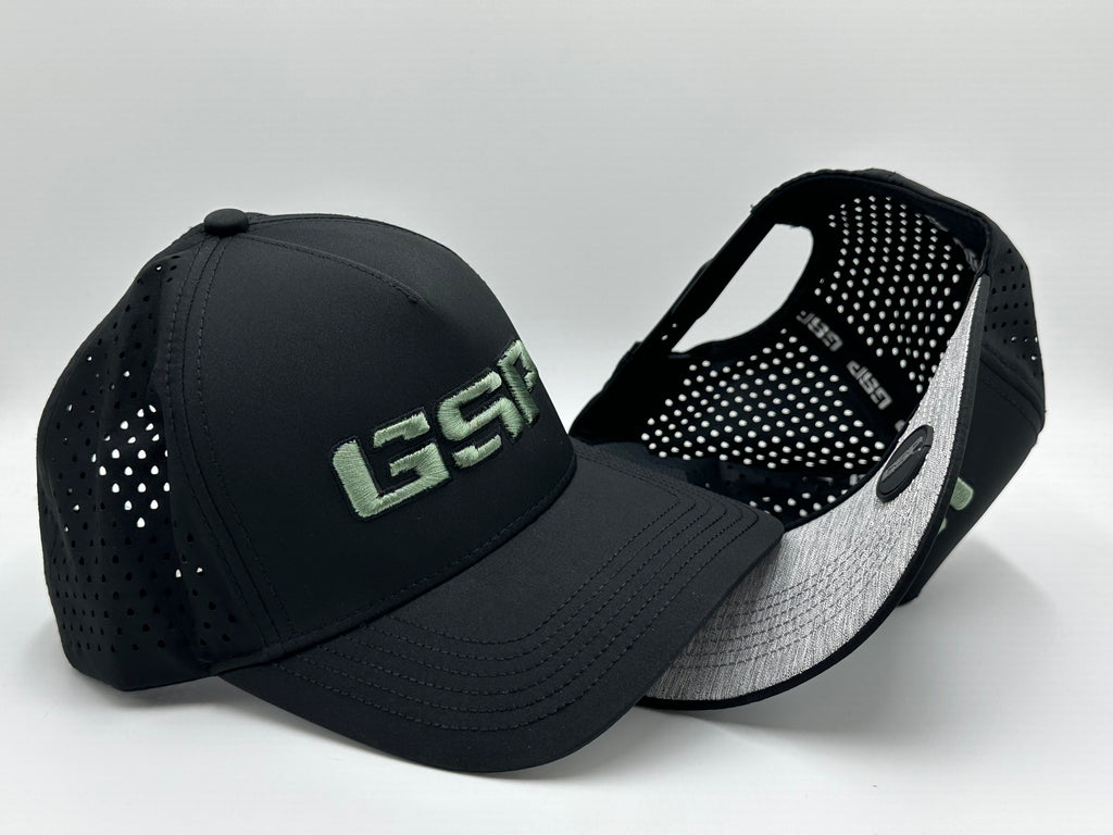 GSP Icon Modern Snapback Hat - Black with Pastel Army Green
