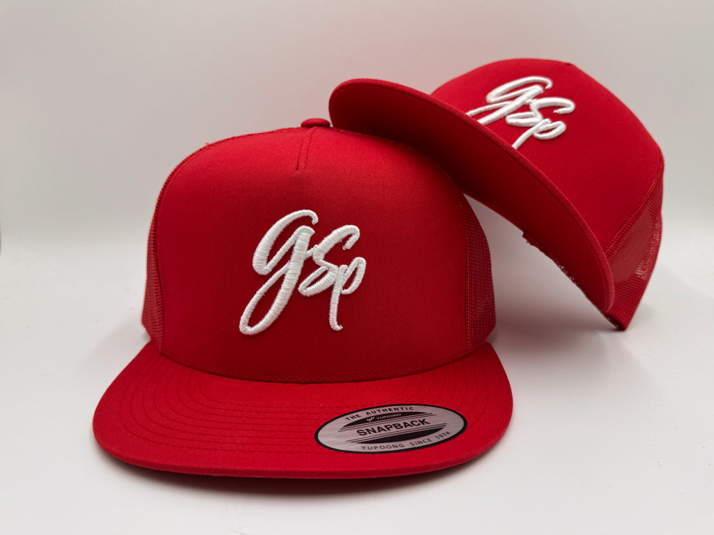 GSP Script Flatbill Snapback Hat - Red