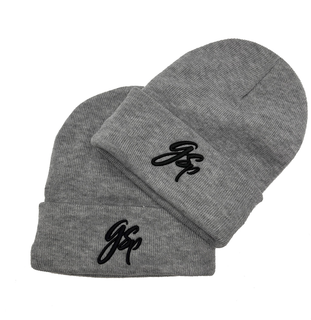 GSP Scripted Lined Beanie - Heather Grey