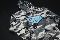 GS Sports Crest Heavyweight Fleece Hoodie - Snow Camo with Chalk Blue