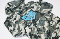 GS Sports Crest Heavyweight Fleece Hoodie - Snow Camo with Chalk Blue