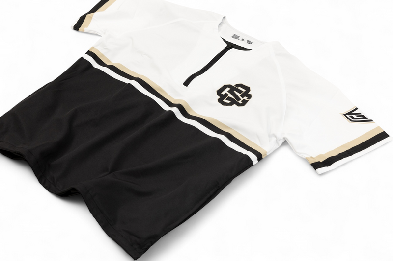 GS Sports SS 1/4 Zip BP Jacket - White / Black