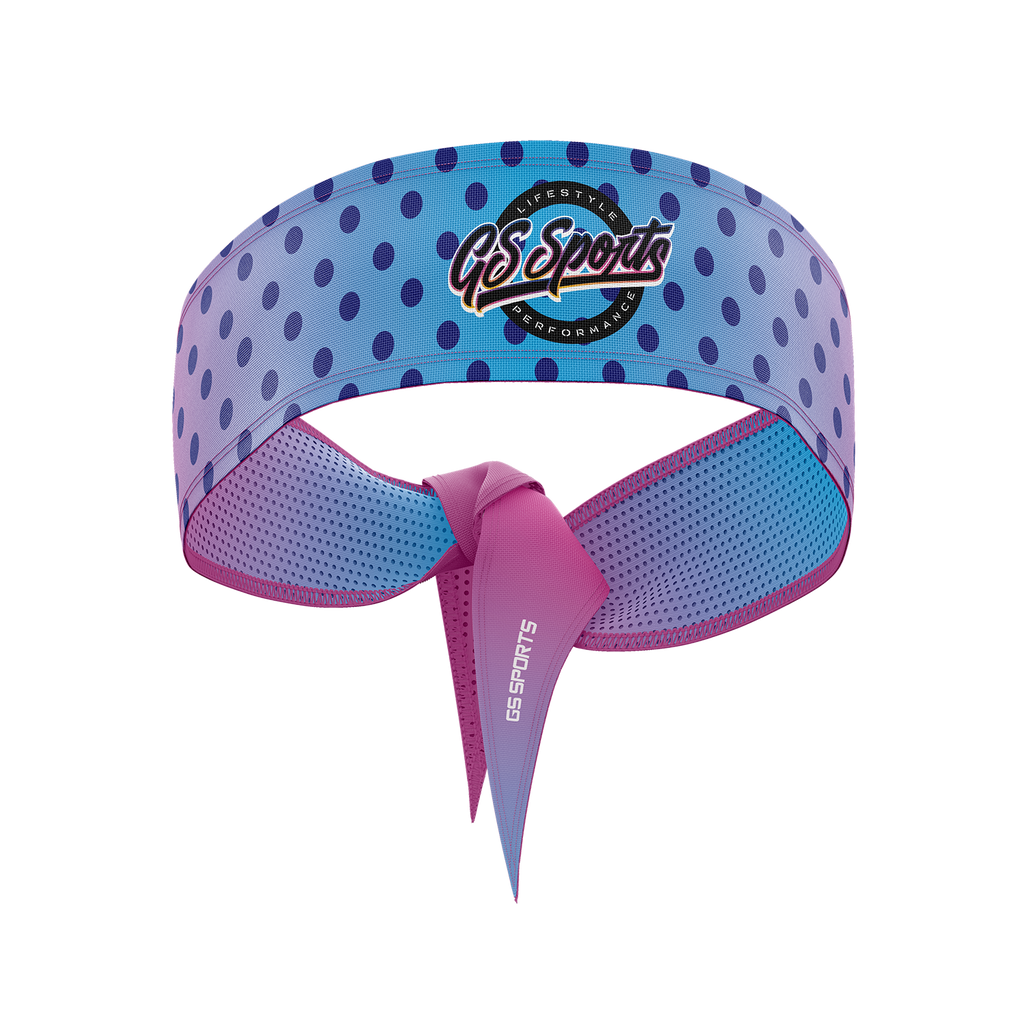 GS Sports Tied Headband - Rainbow Polka Dots